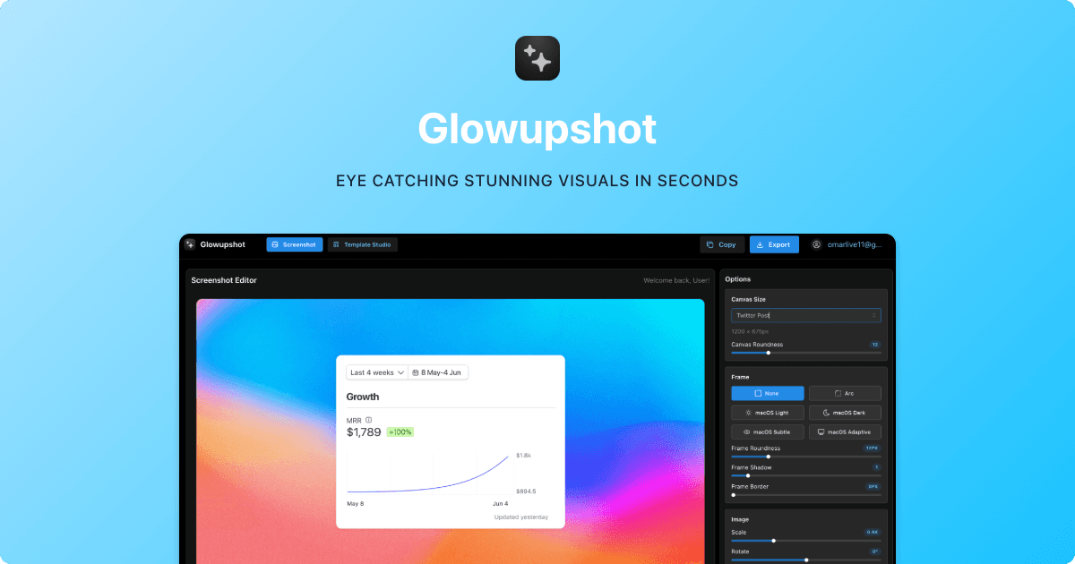 Glowupshot screenshot 1