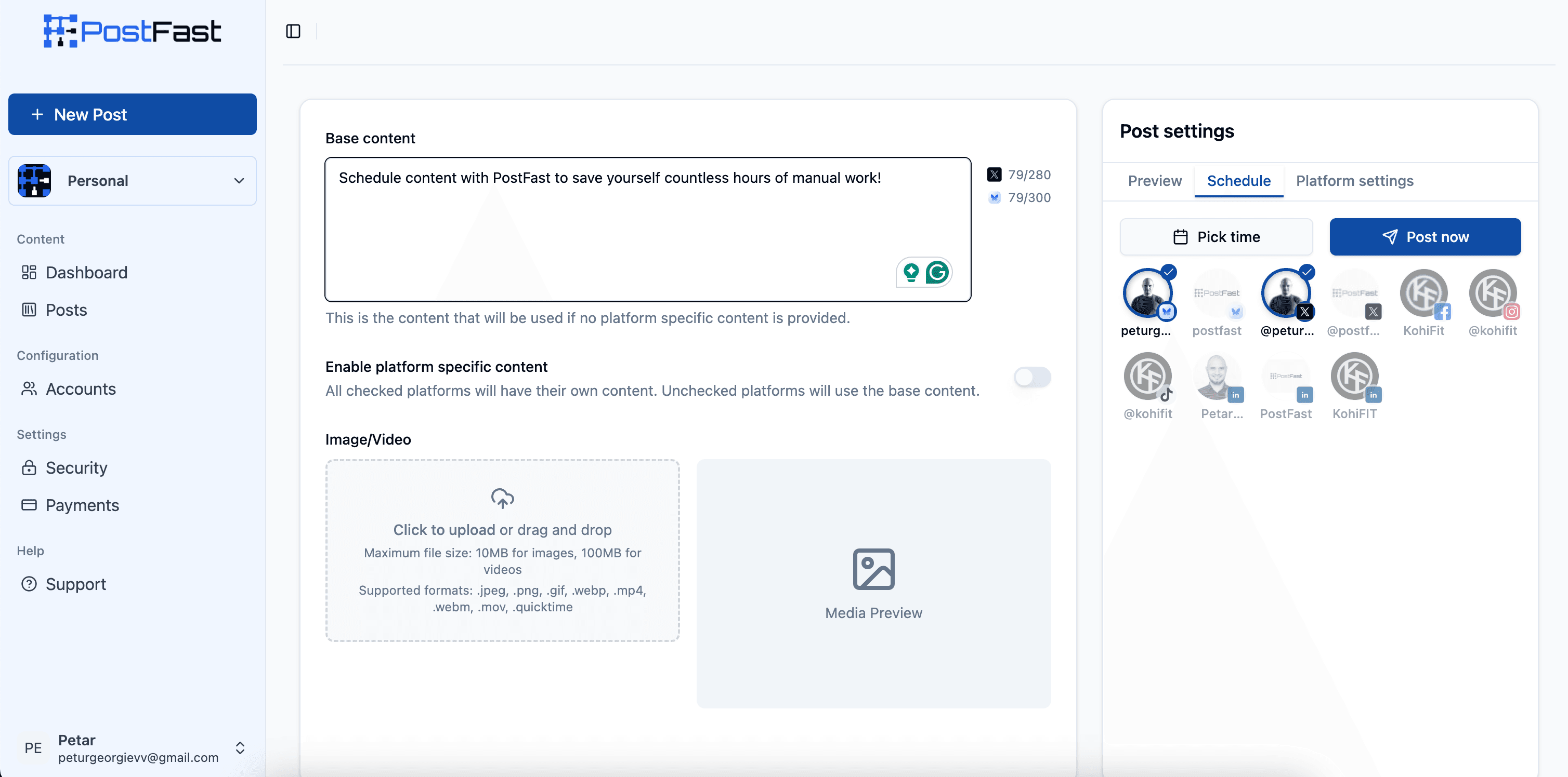 PostFast screenshot 1