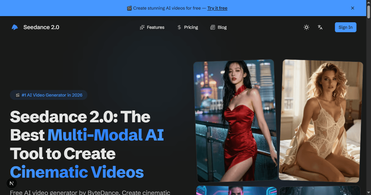 Seedance 2.0 - AI Video Generator Tool screenshot 1
