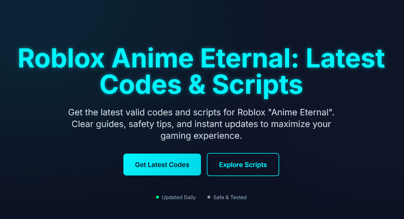 Anime Eternal: Latest Codes & Scripts screenshot 1