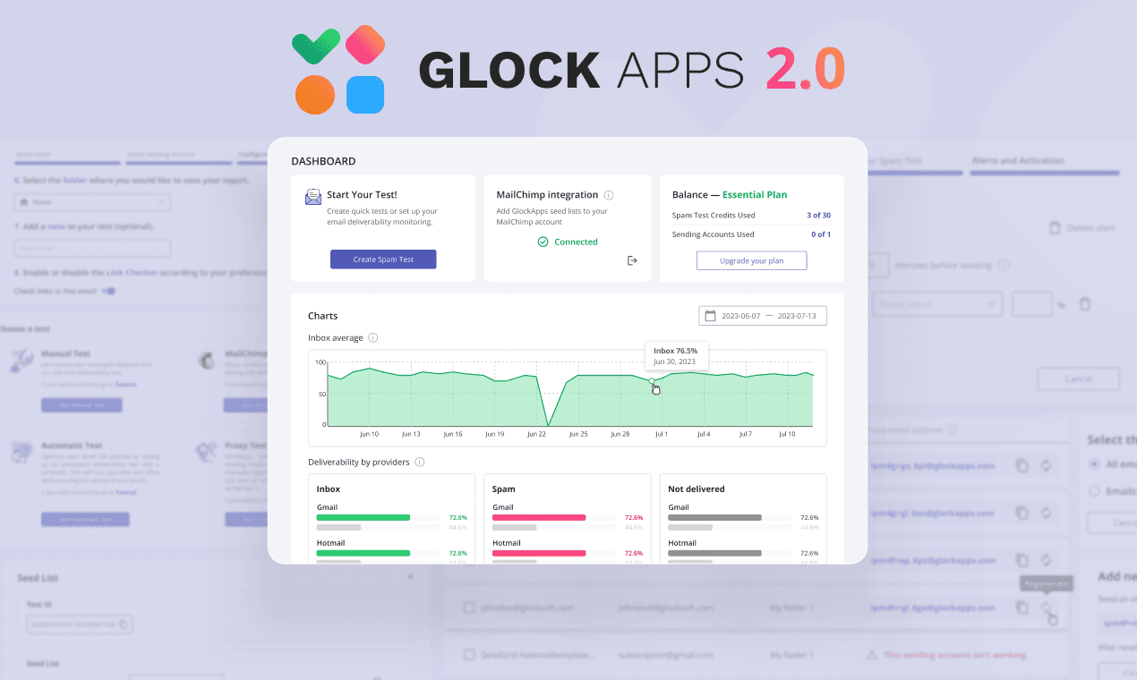 GlockApps 2.0 screenshot 1