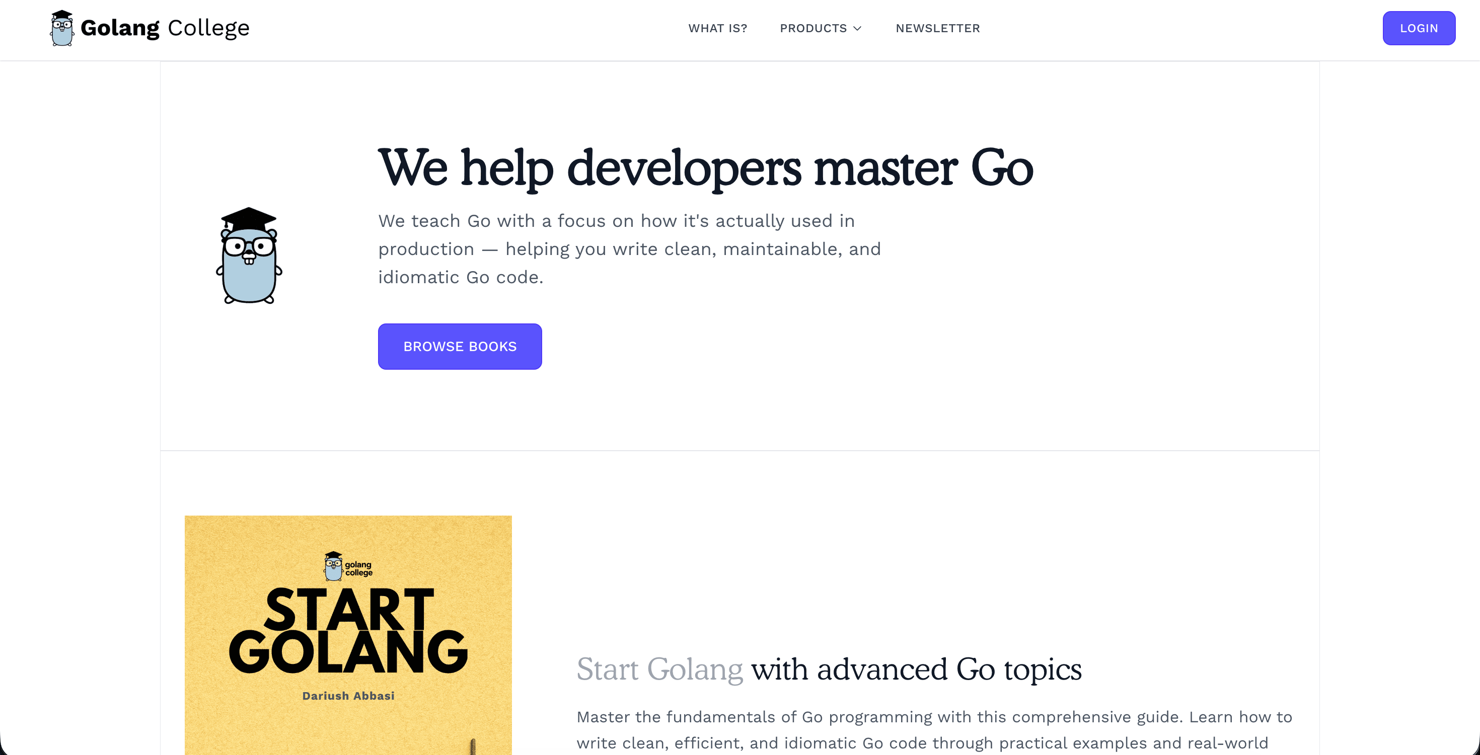 Golang College screenshot 1