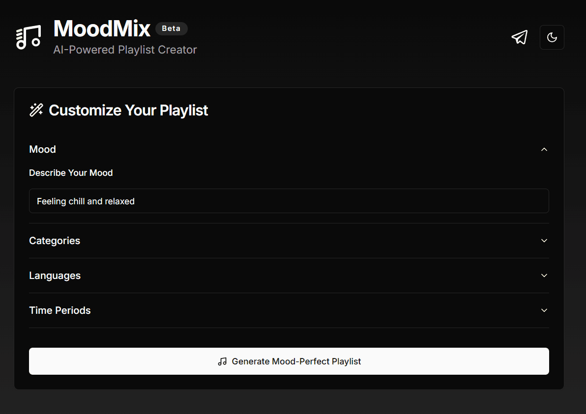 MoodMix Live screenshot 1