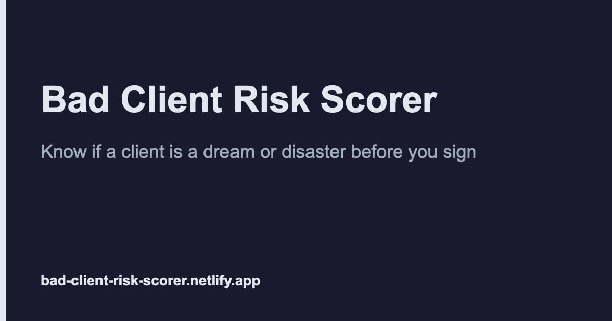 Bad Client Risk Scorer screenshot 1