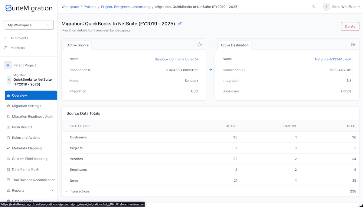 SuiteMigration screenshot 1