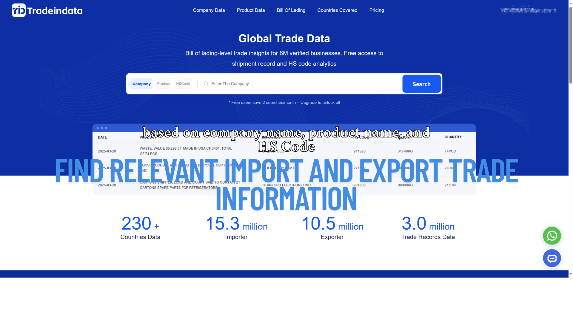 Tradeindata screenshot 1