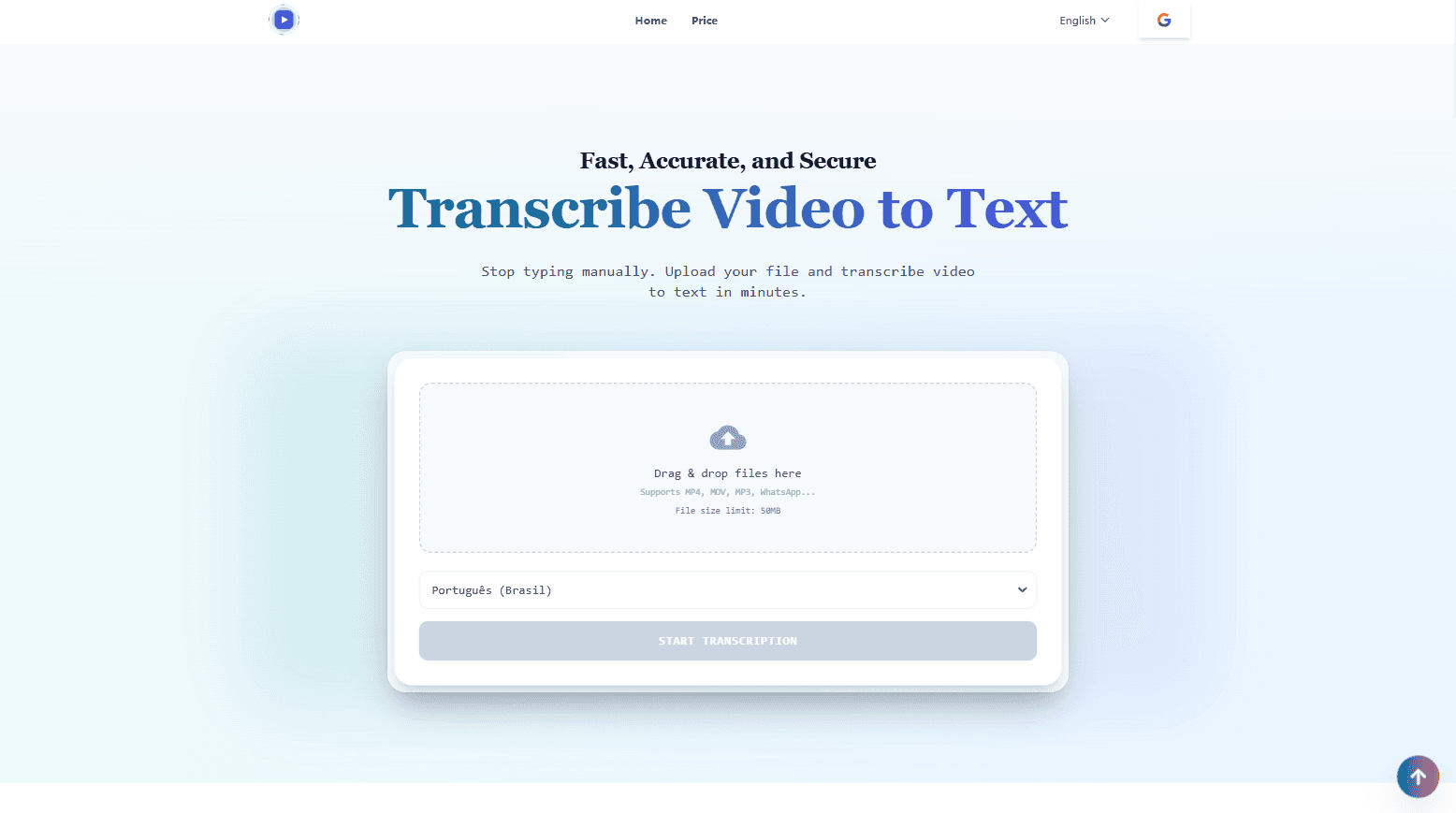 Transcribe Video to Text screenshot 1