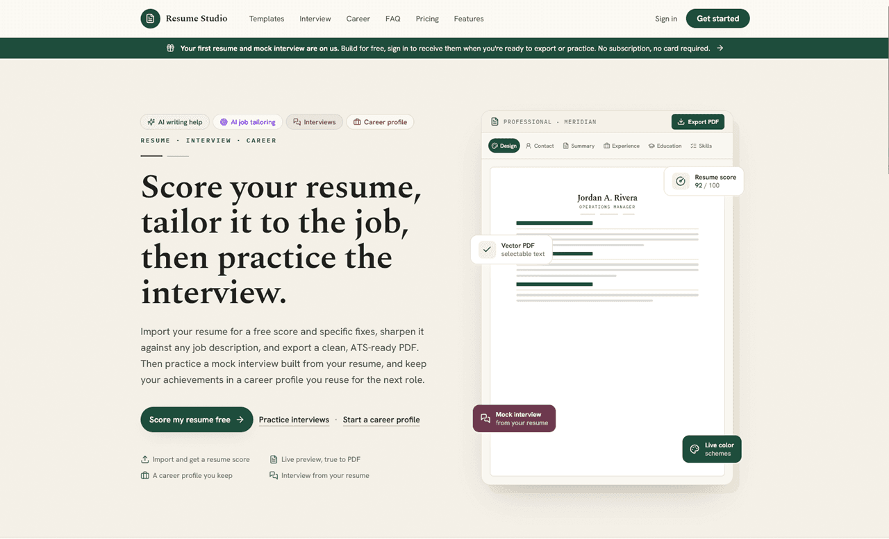 Resume Studio screenshot 1