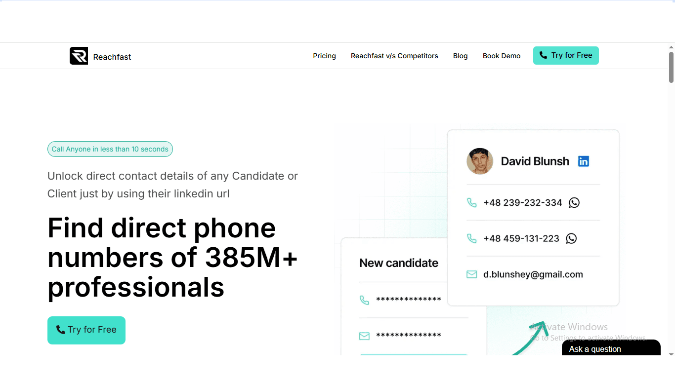 Reachfast.ai screenshot 1