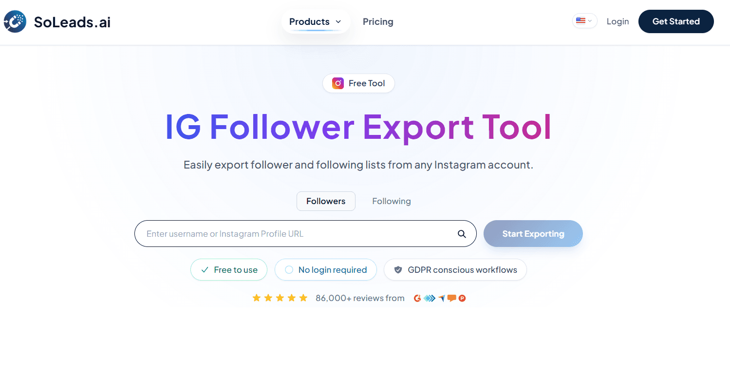 IG Follower Export Tool screenshot 1