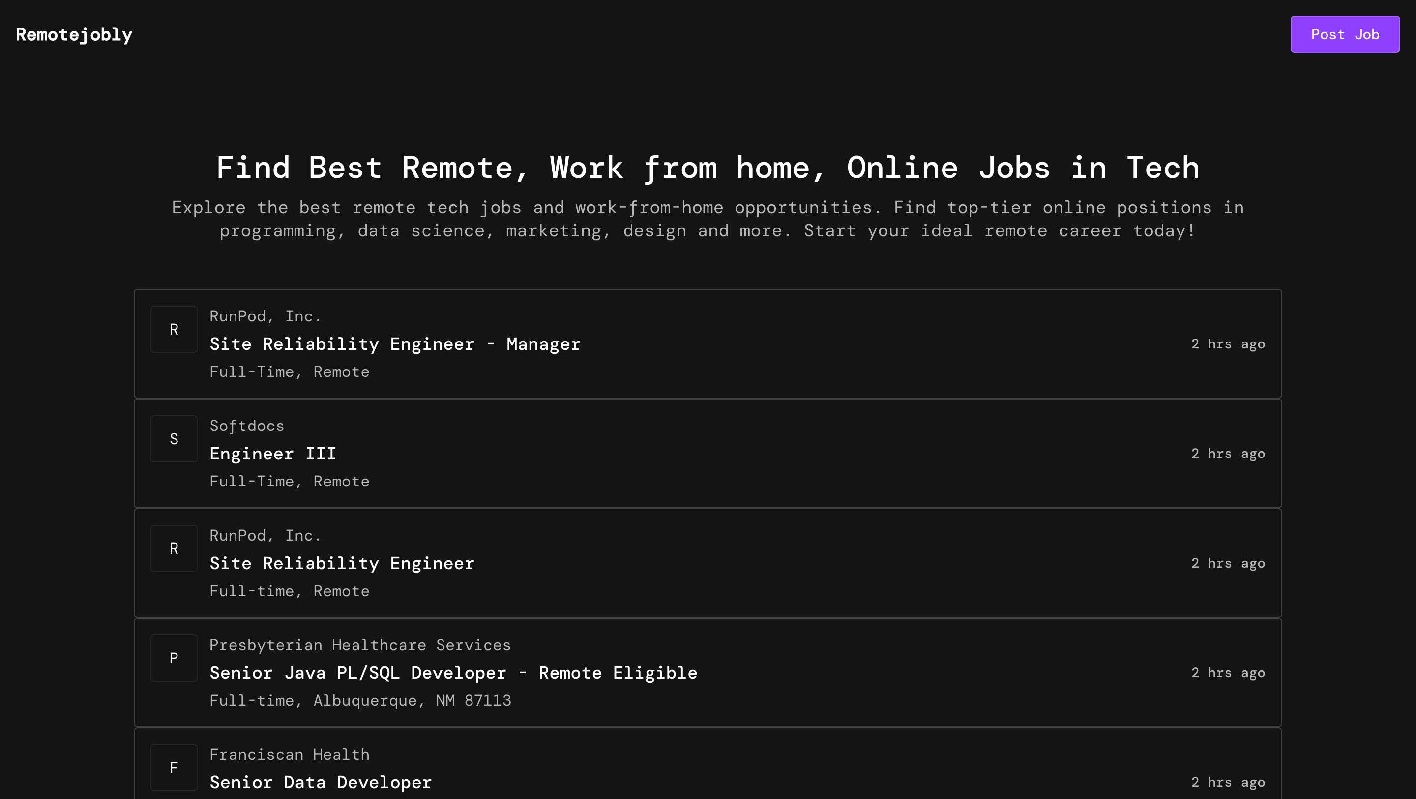 Remotejobly screenshot 1