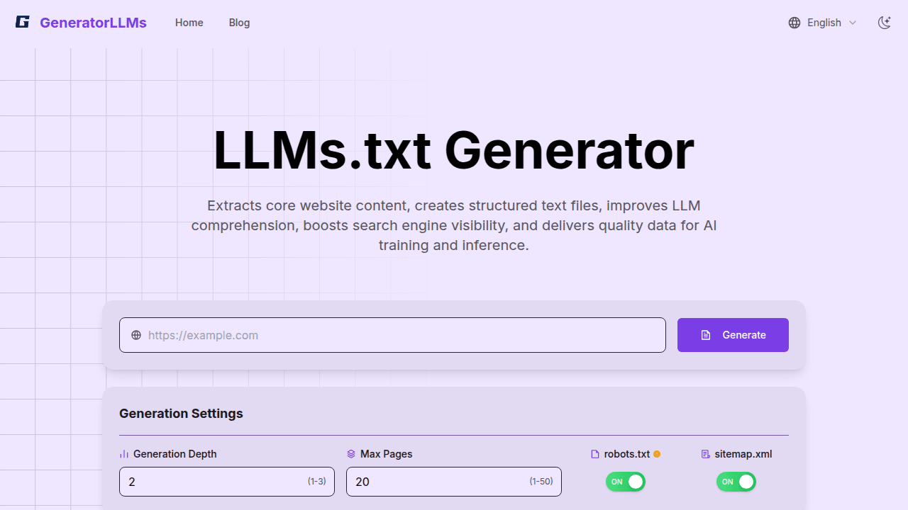 Generatorllmstxt screenshot 1