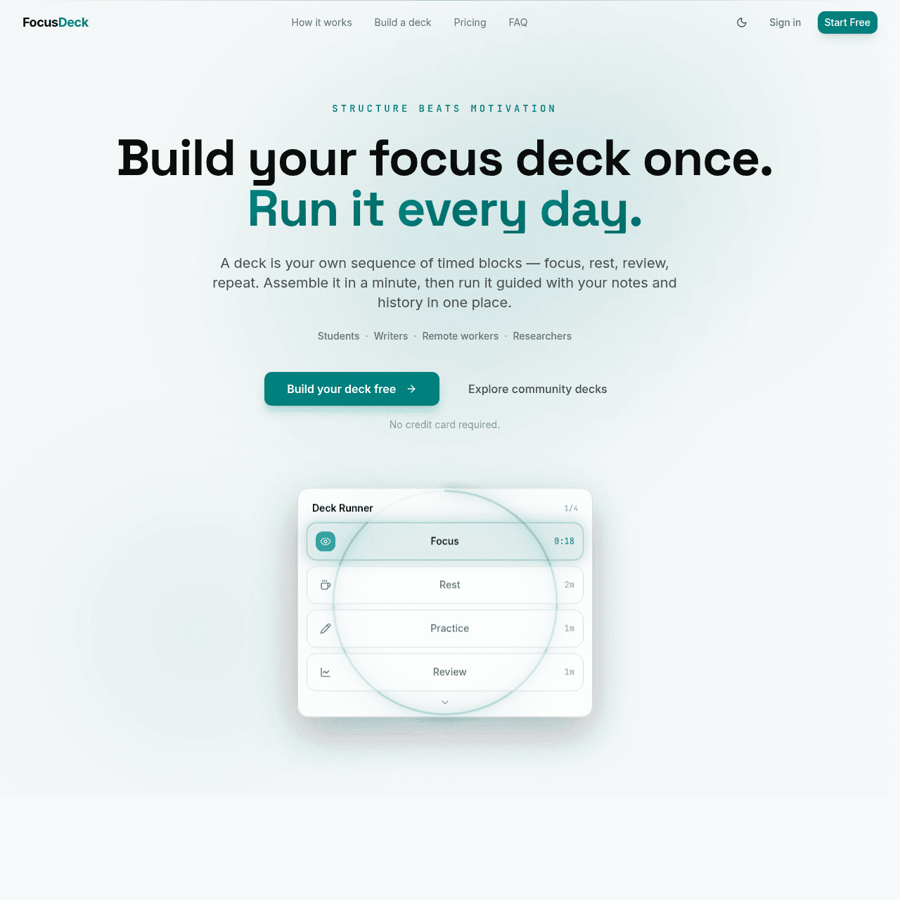 FocusDeck screenshot 1