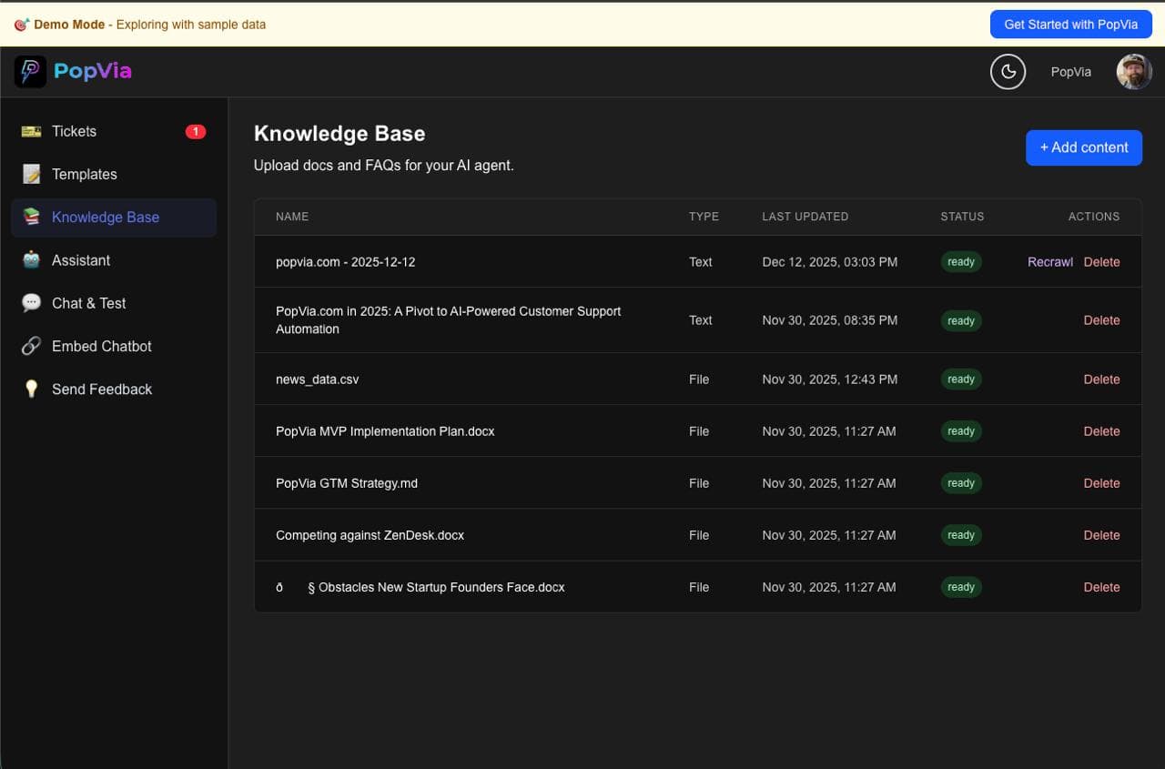 PopVia.com screenshot 1