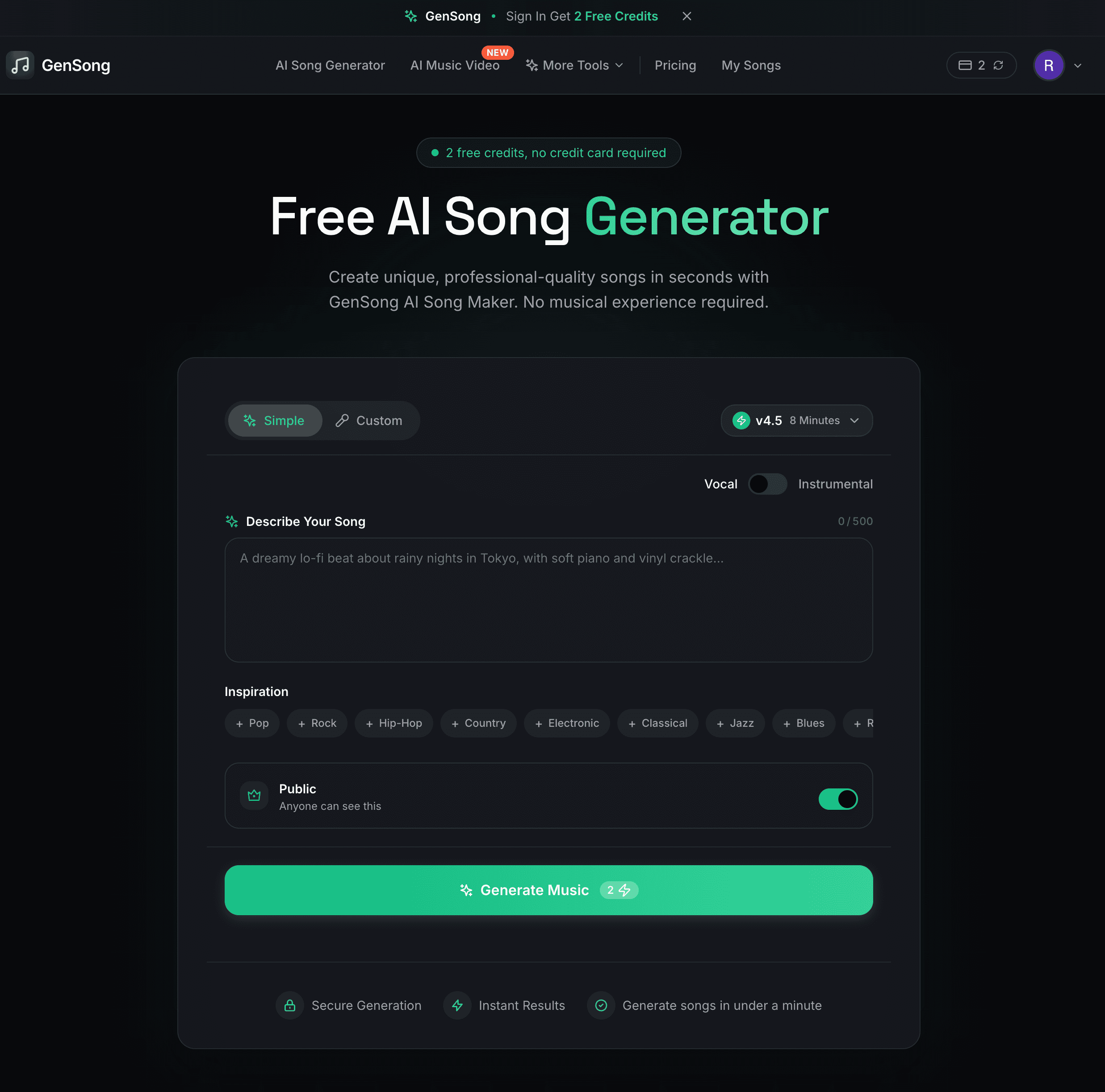 GenSong screenshot 1