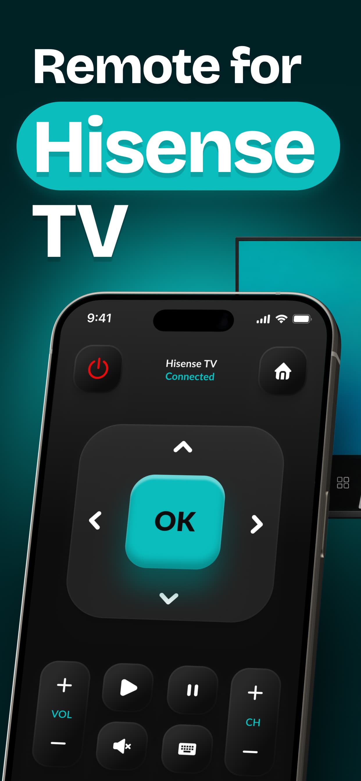 Remote for Hisense Smart TV: HiRemote screenshot 1