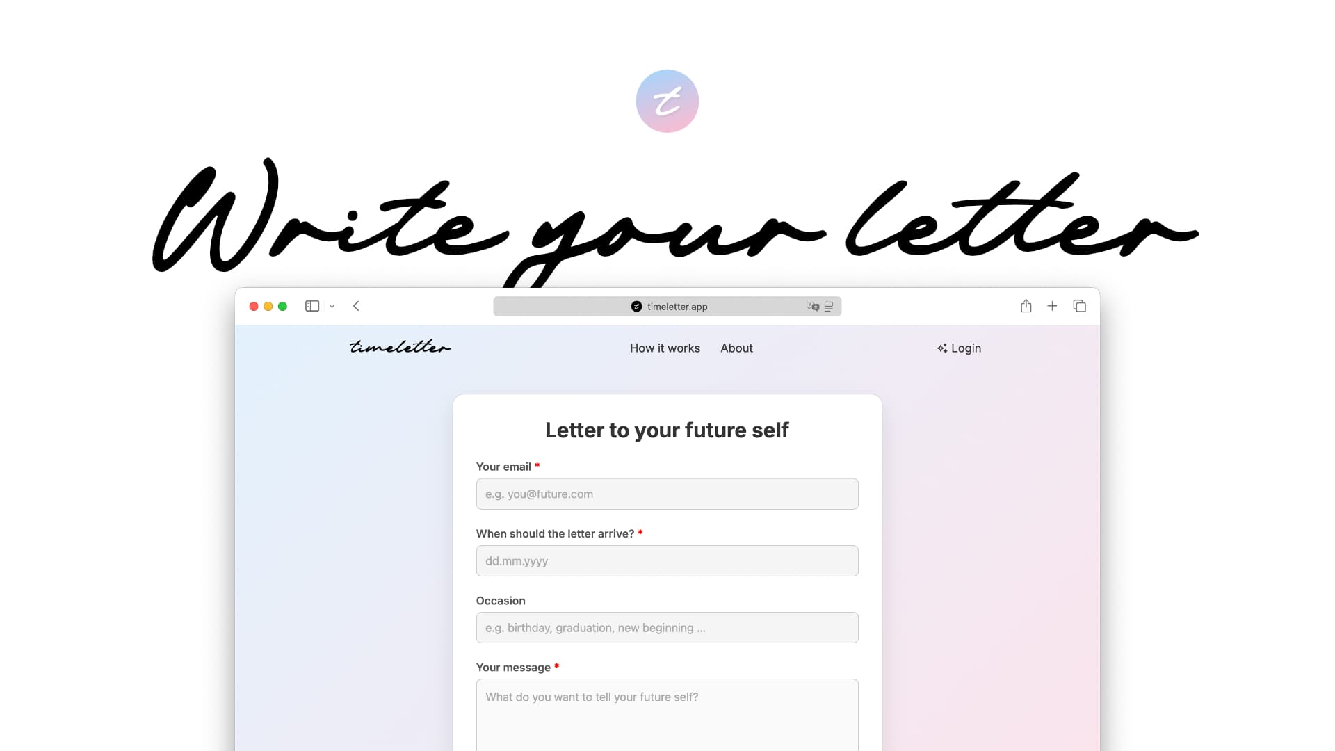 timeletter screenshot 1