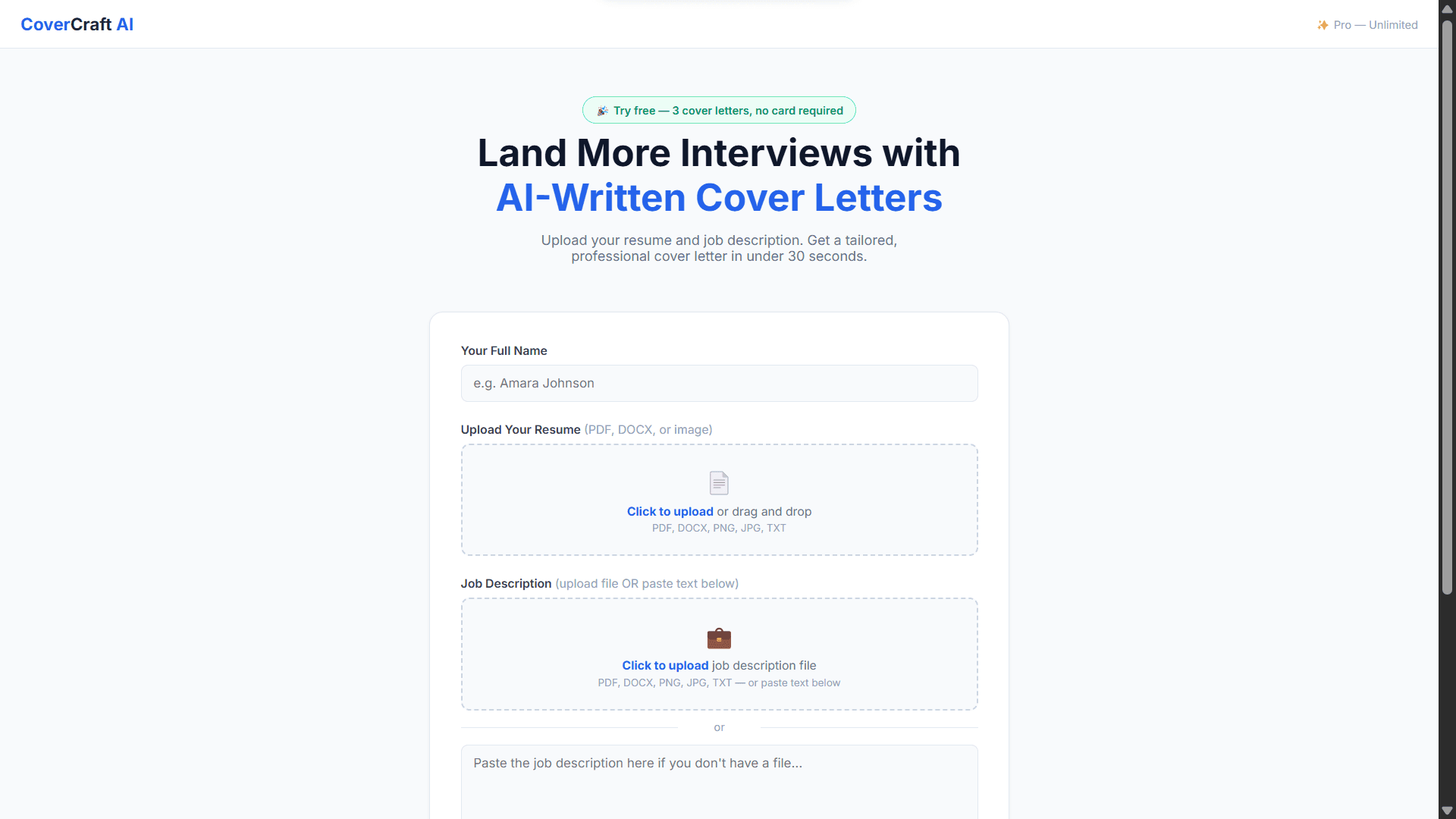 CoverCraft AI screenshot 1
