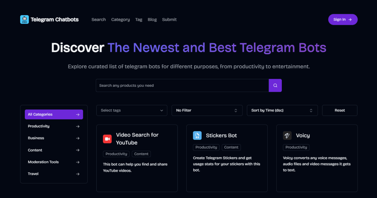 Telegram Chatbots screenshot 1