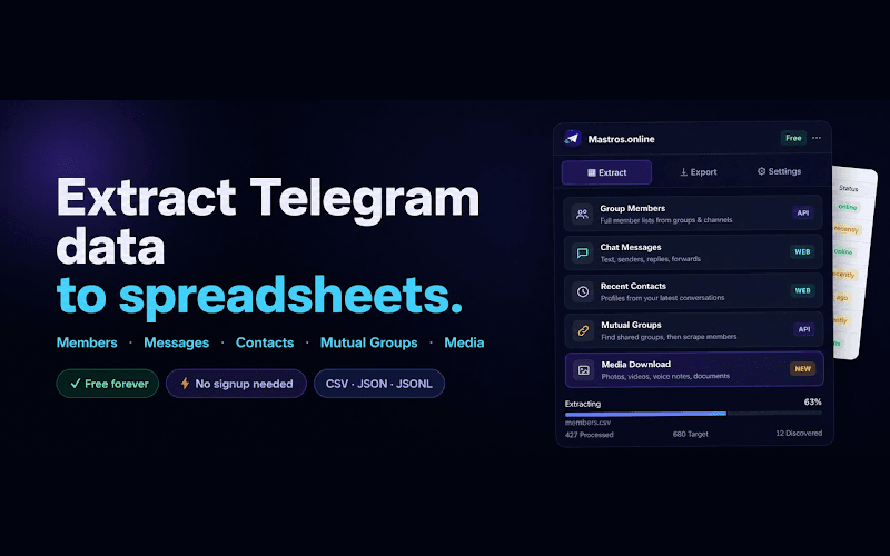 Mastros - Telegram Scraper screenshot 1