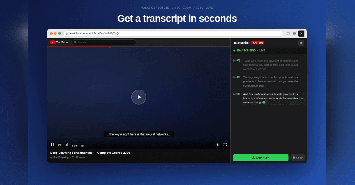 Transcribe Video to Text screenshot 1