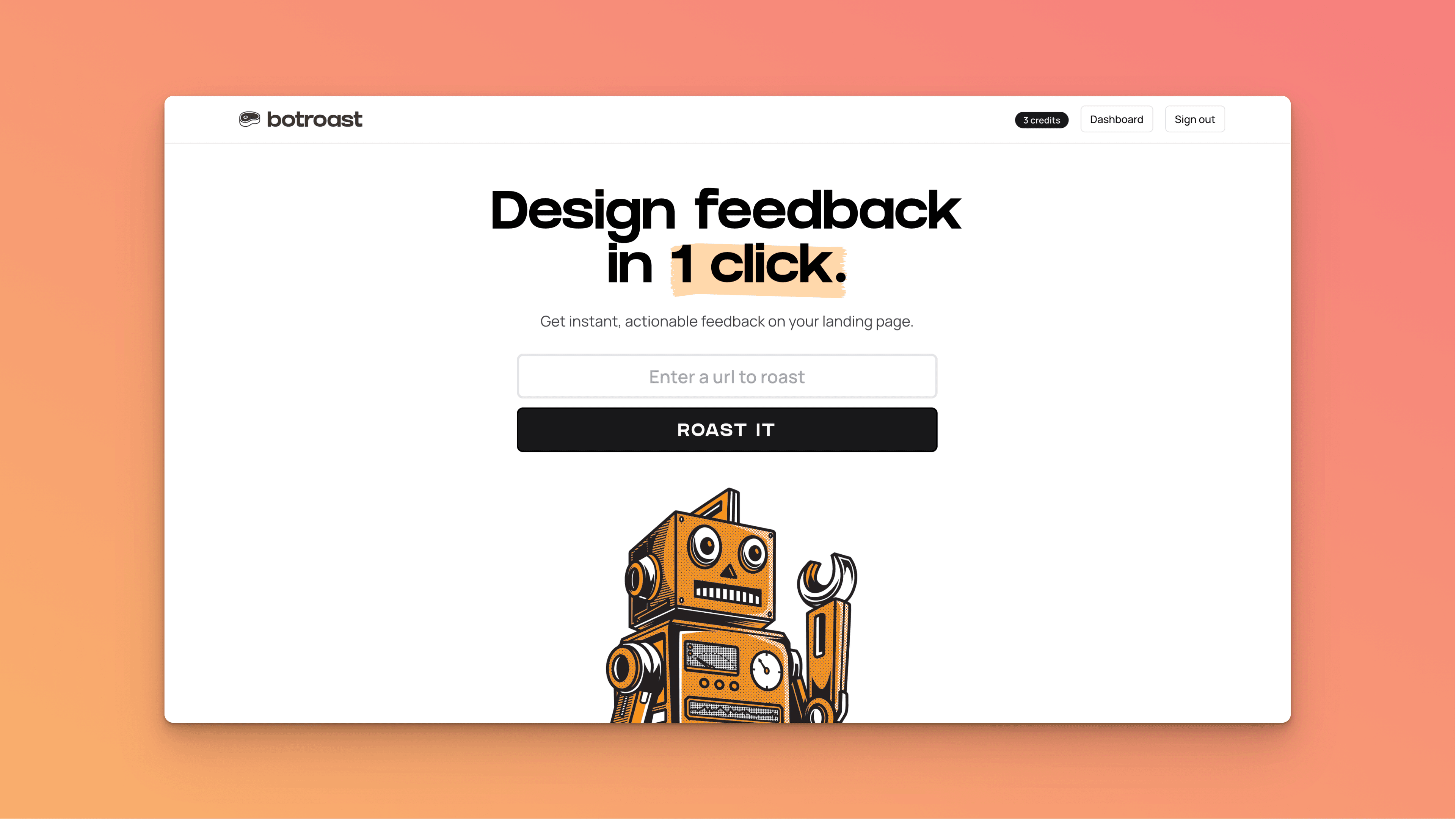 Botroast.io screenshot 1