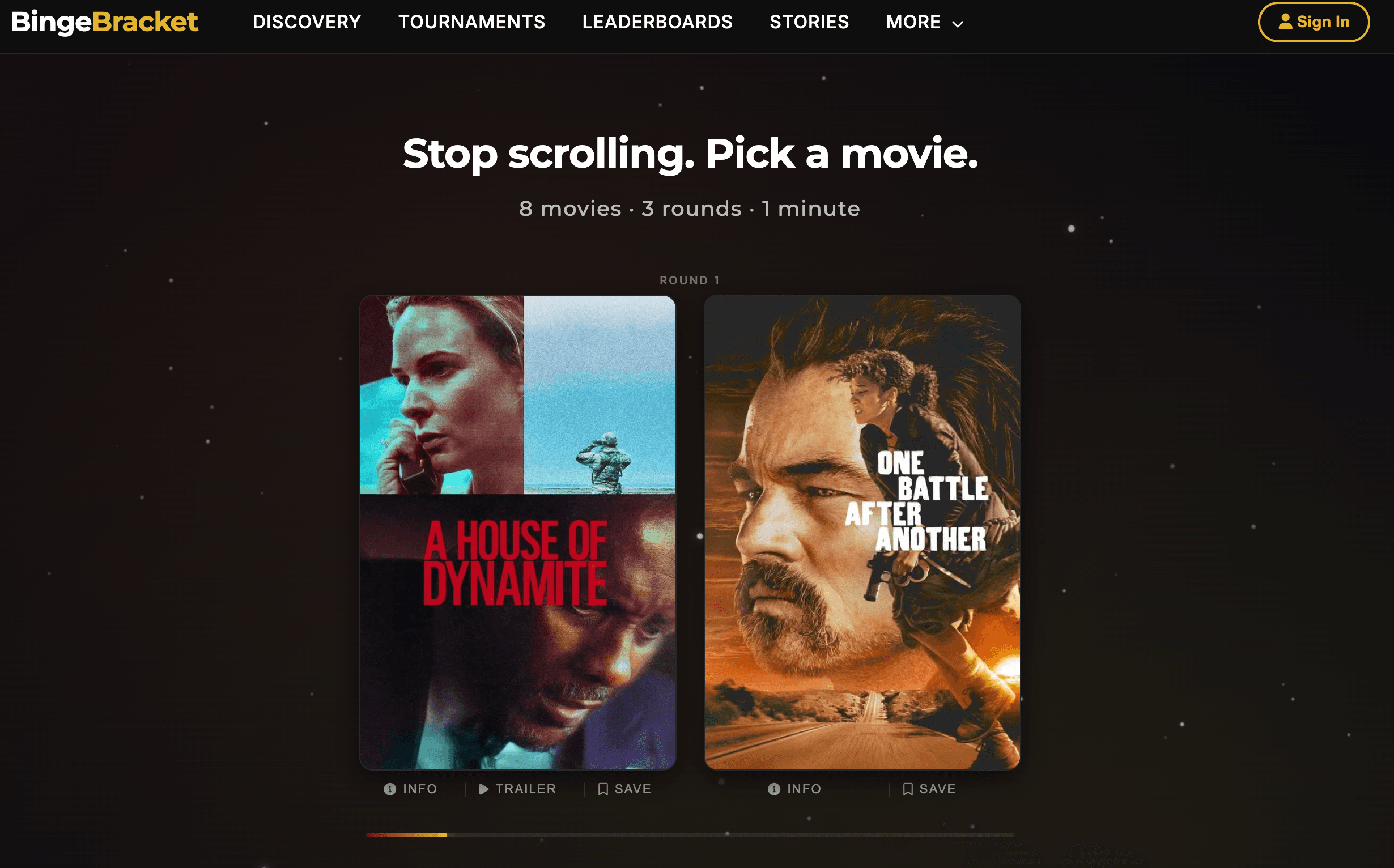 BingeBracket screenshot 1
