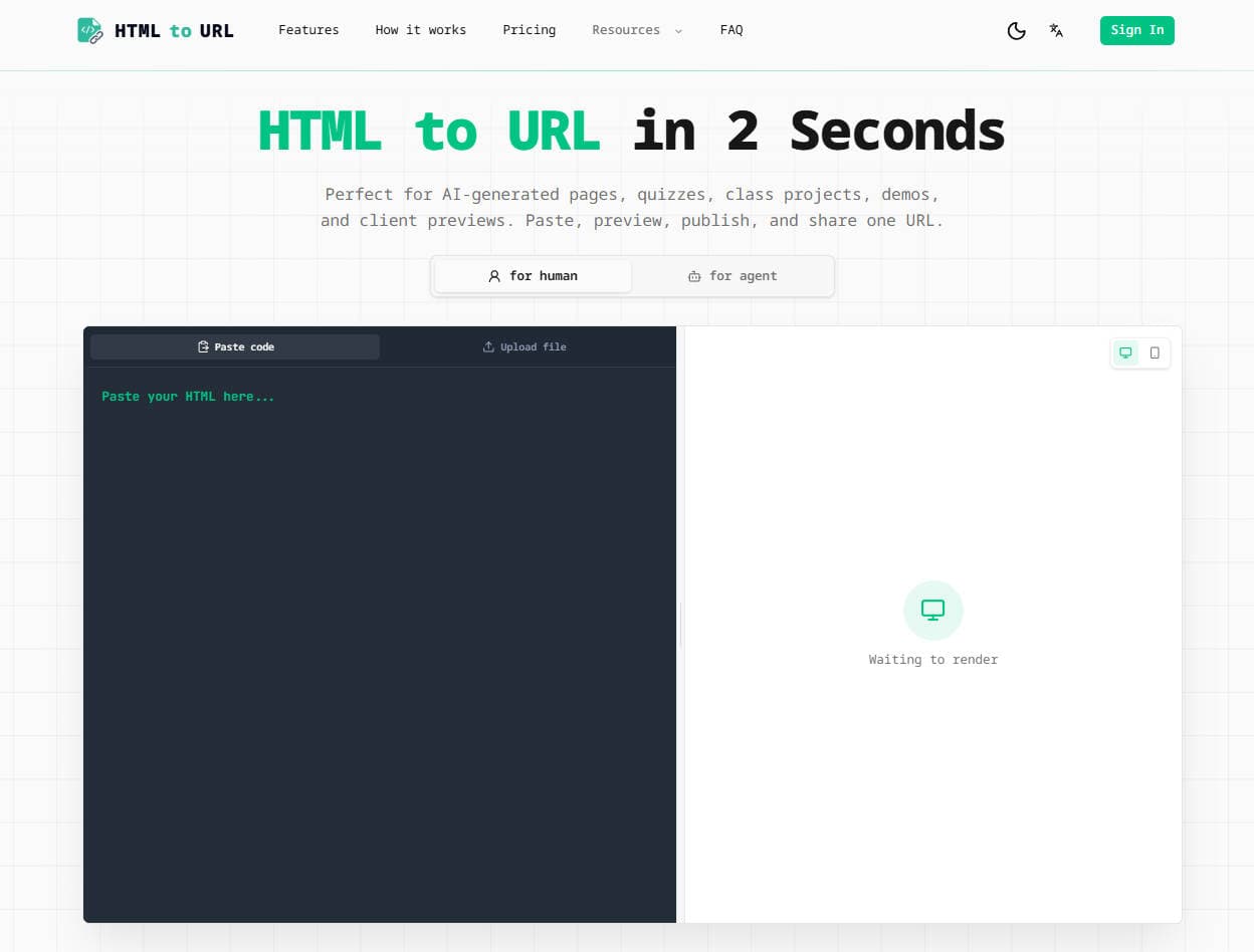 HTML to URL screenshot 1