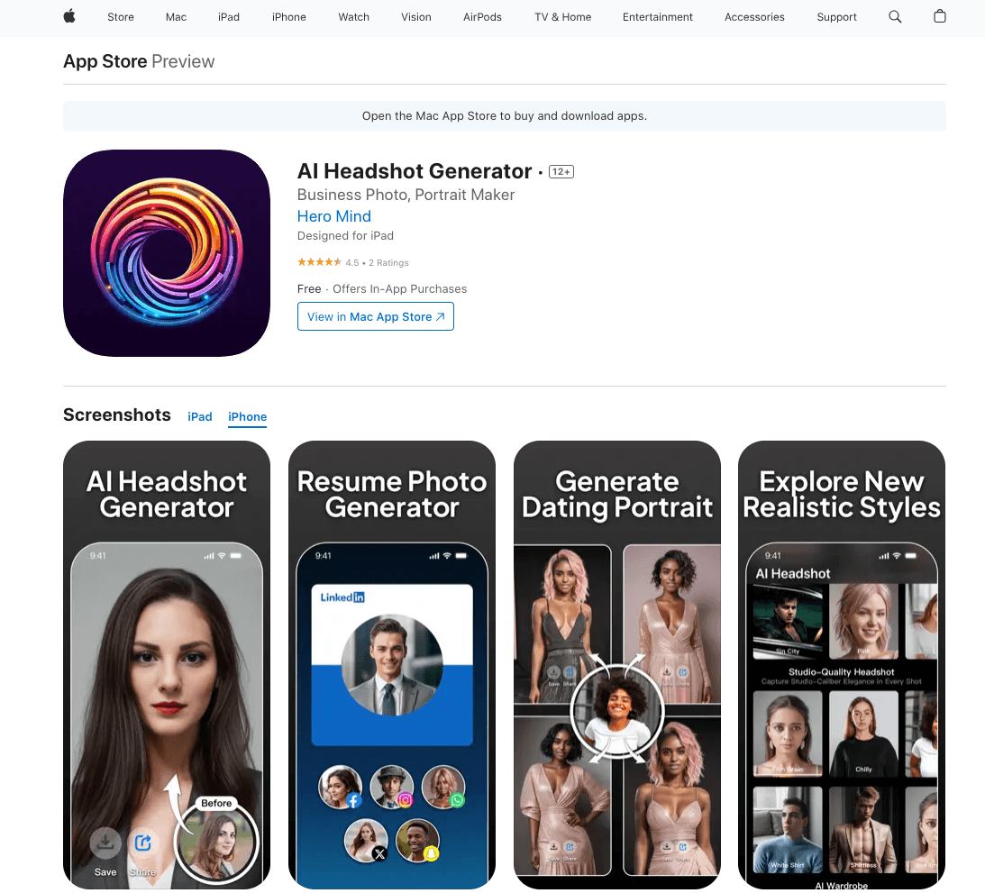 AI Headshot Generator screenshot 1