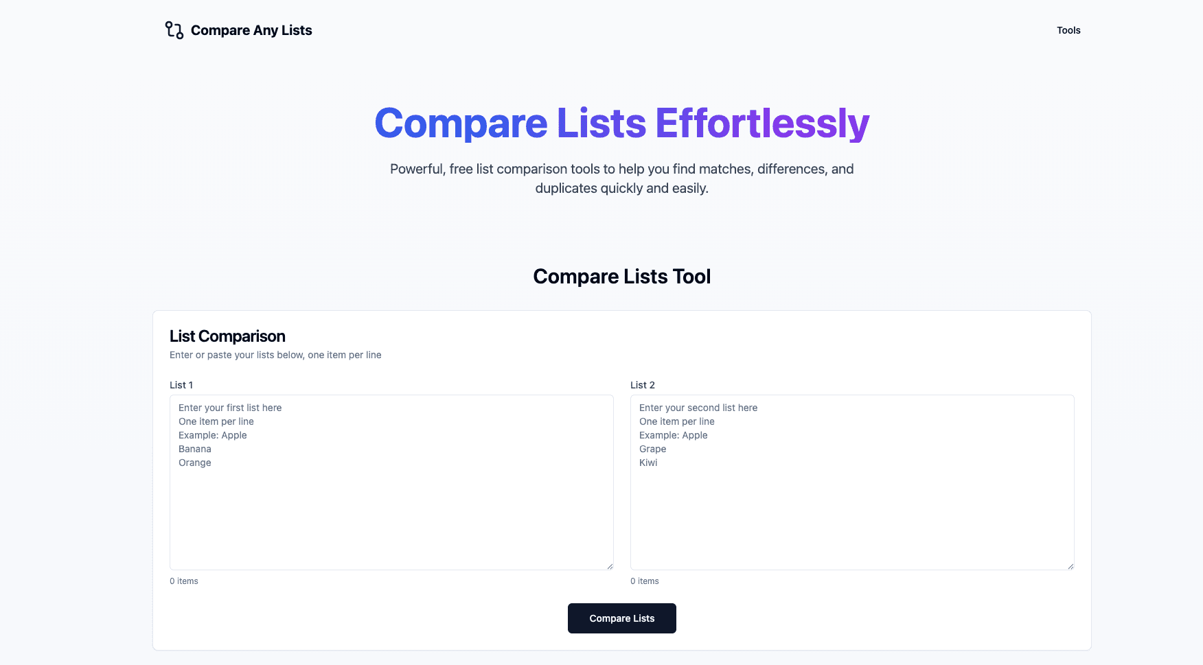 Compare Any Lists screenshot 1