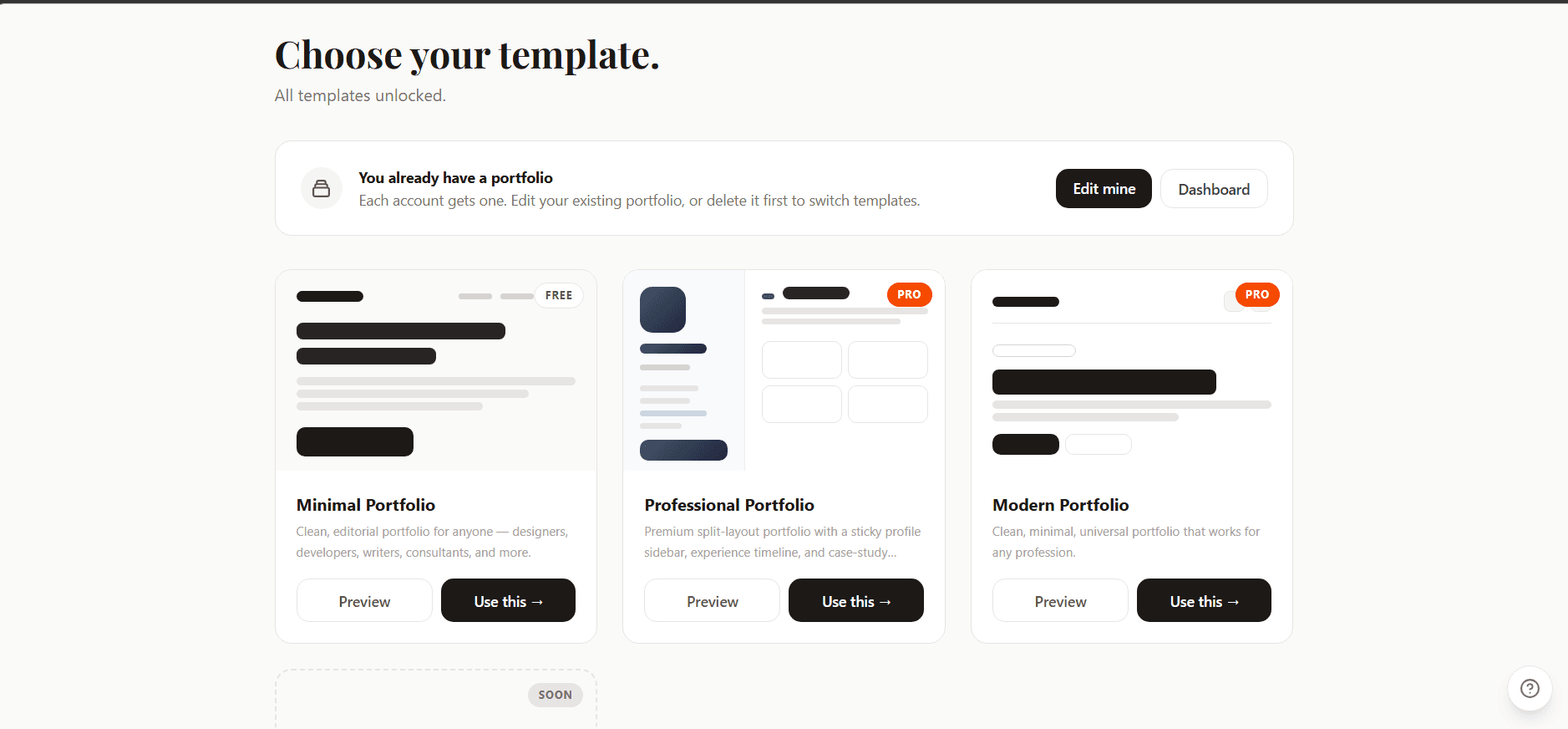 Porfilr screenshot 1