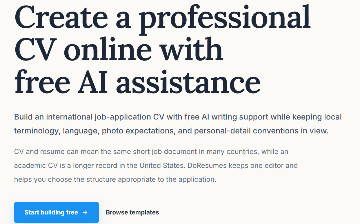 Doresumes CV/Resume Builder screenshot 1