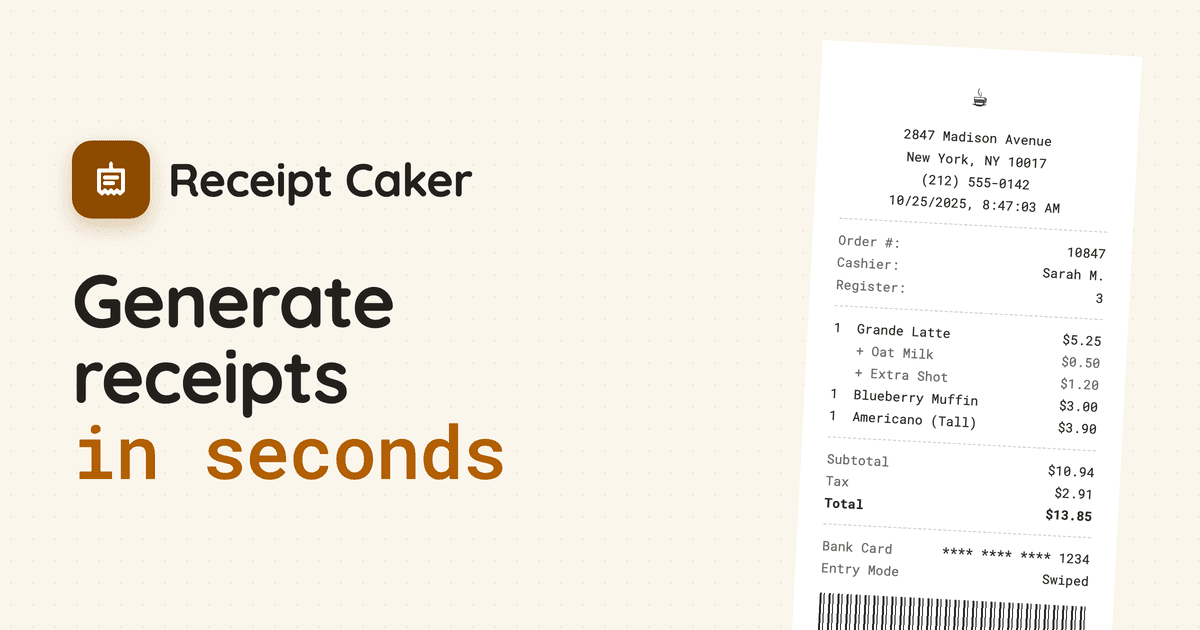Receipt Caker  screenshot 1