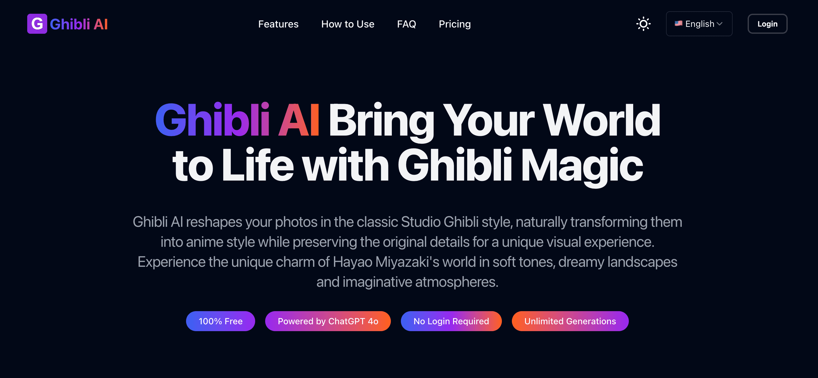 Free Ghibli AI Image Generator screenshot 1