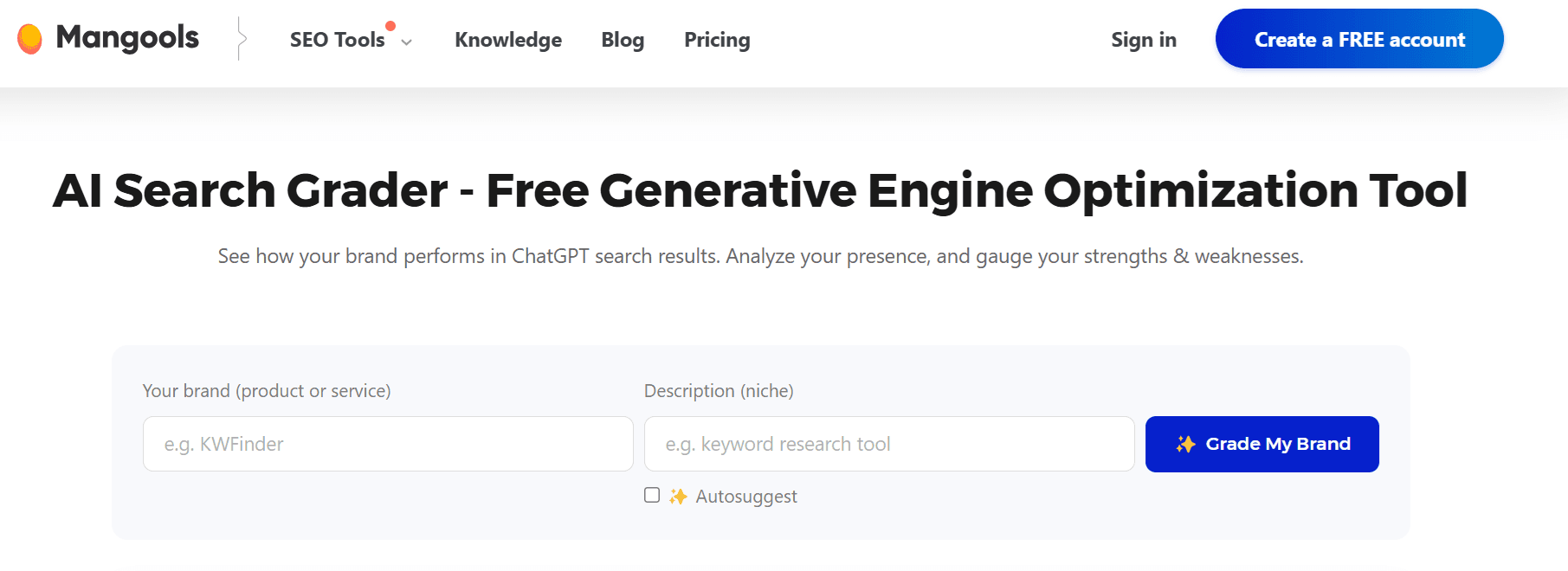 AI Search Grader screenshot 1