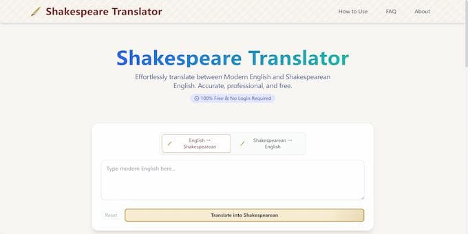 Shakespeare Translator screenshot 1