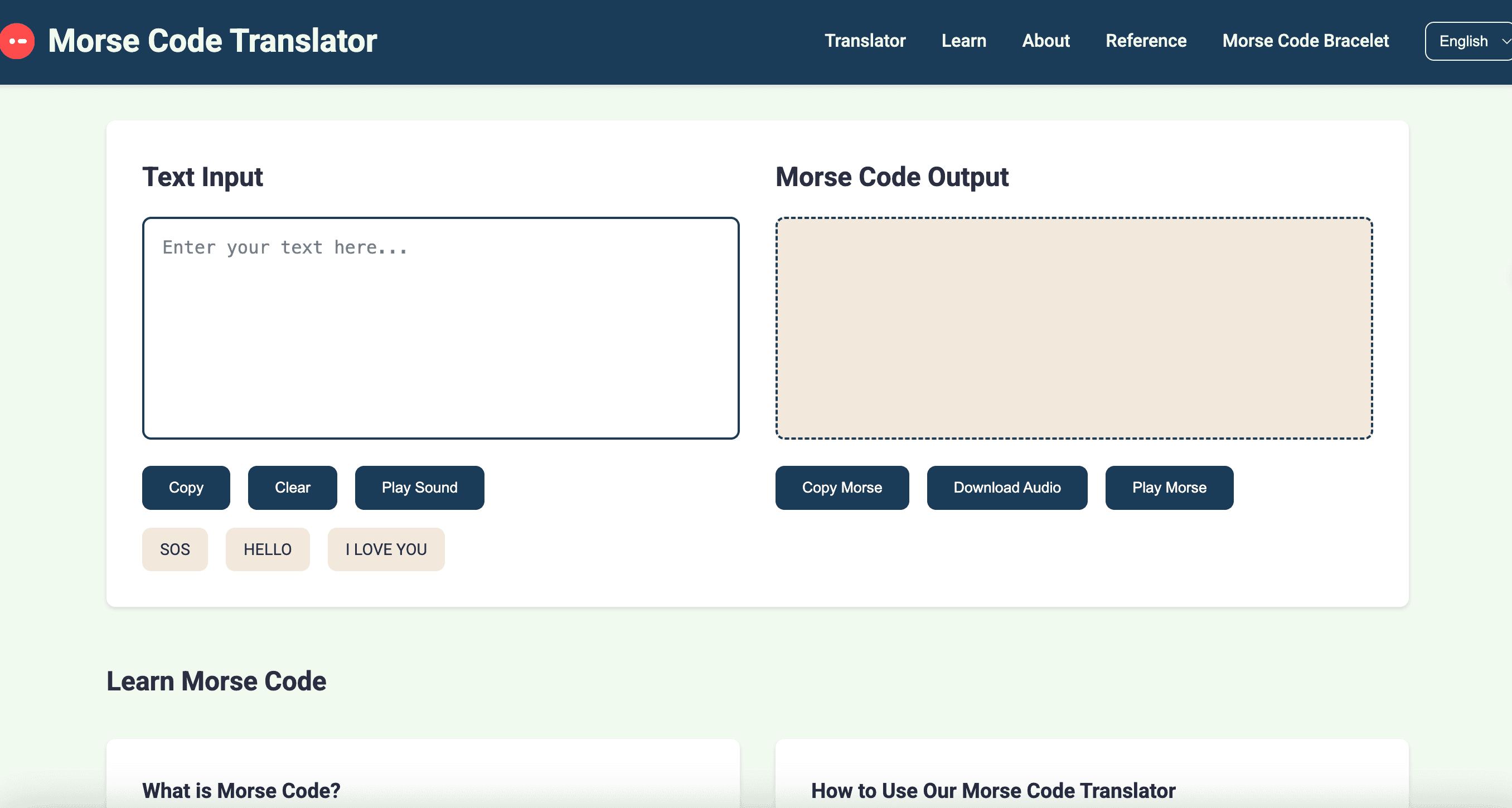 Morse Code Translator screenshot 1