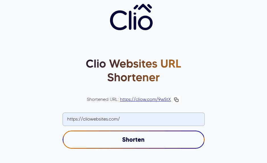 Clio URL Shortener screenshot 1