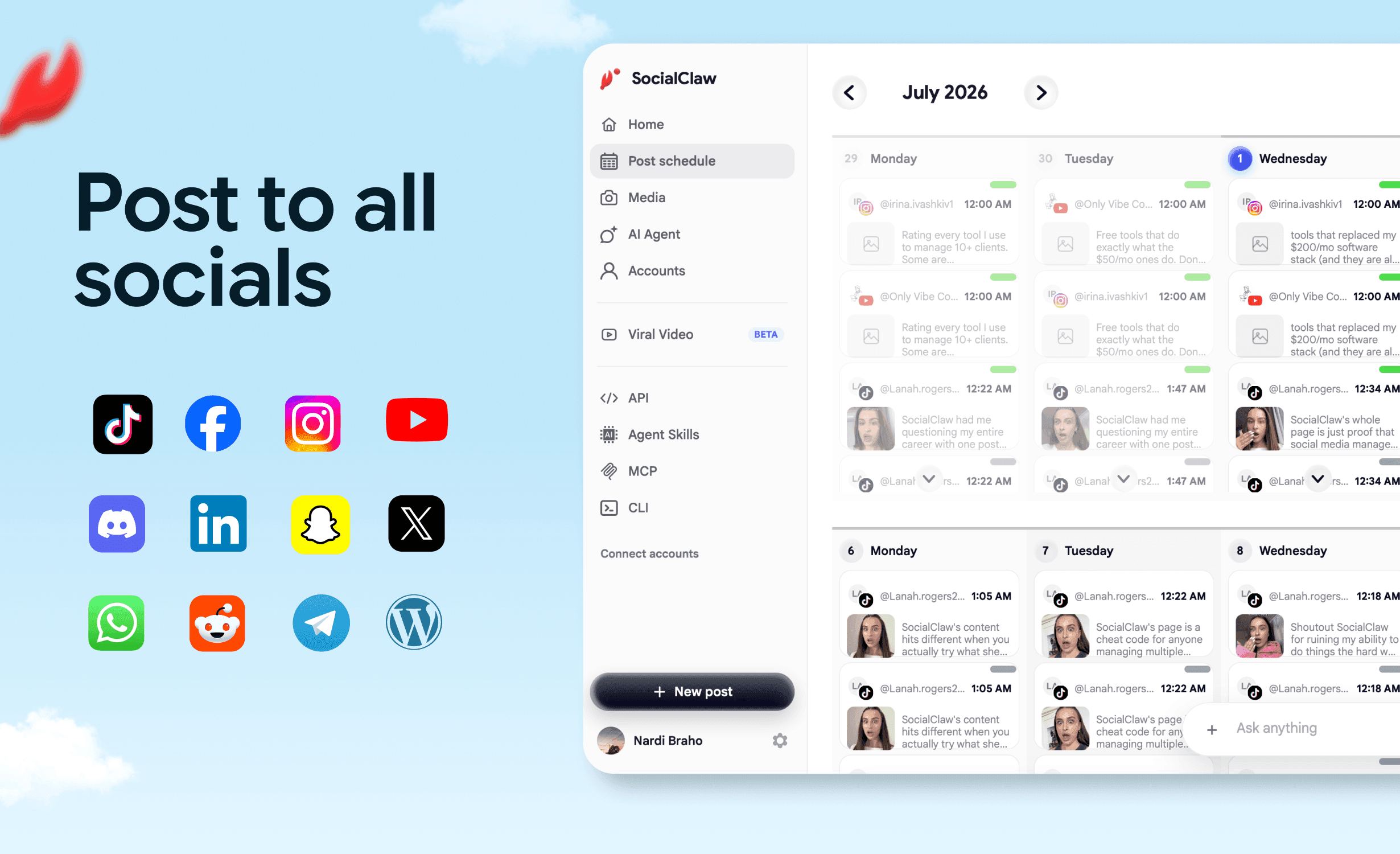 SocialClaw screenshot 1