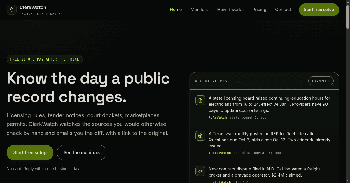 ClerkWatch screenshot 1