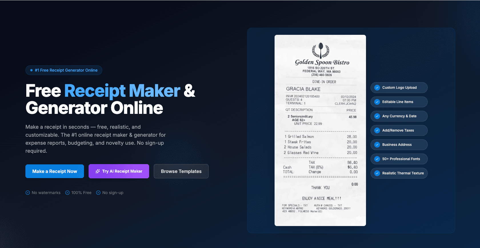 ReceiptMaker screenshot 1