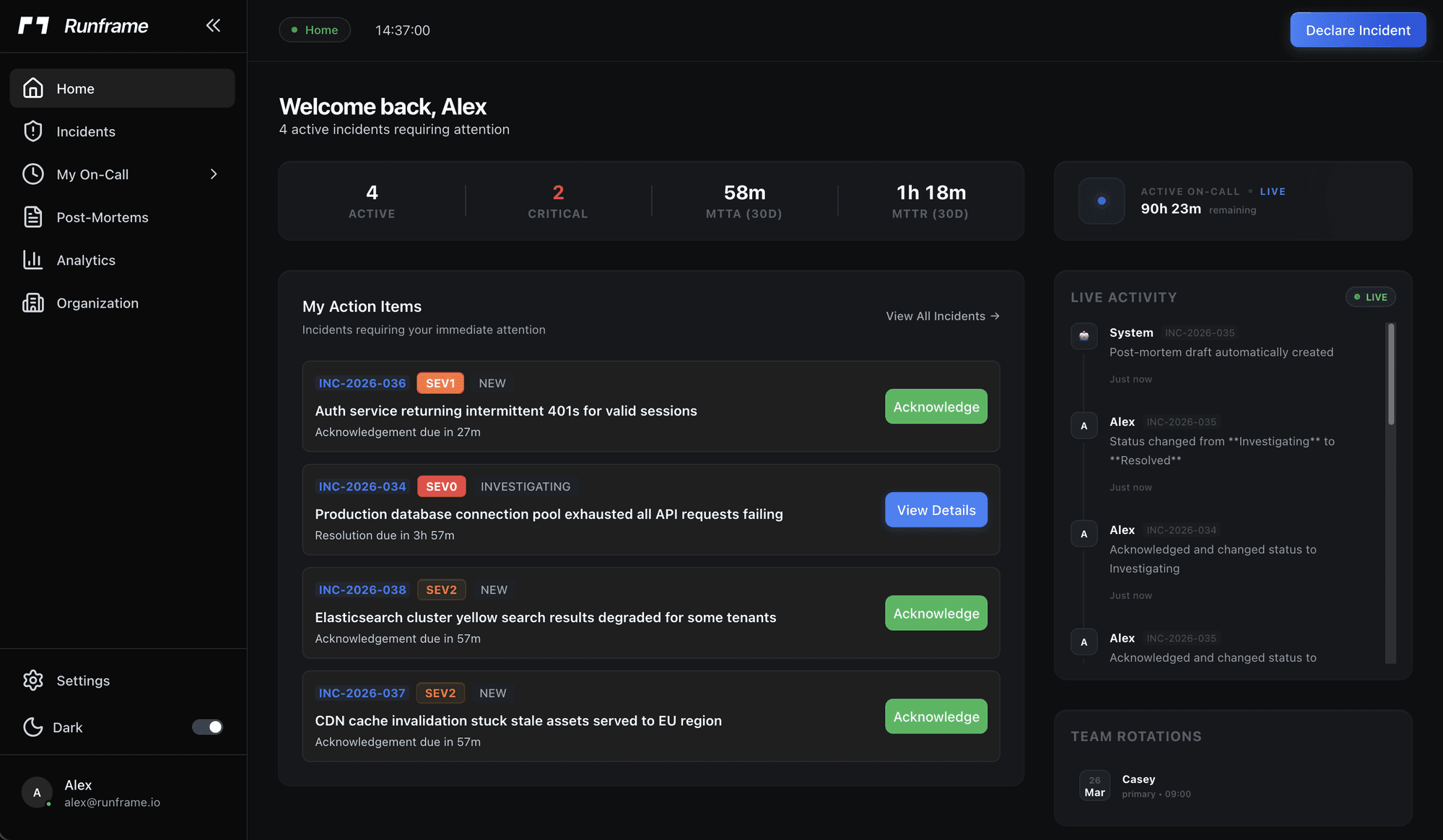 Runframe screenshot 1
