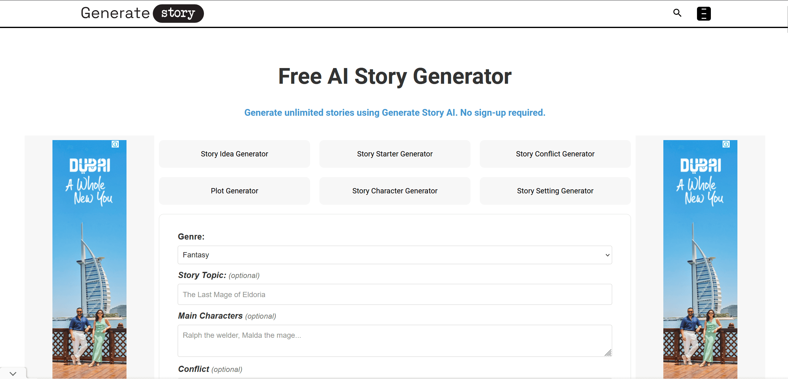 Generate Story screenshot 1