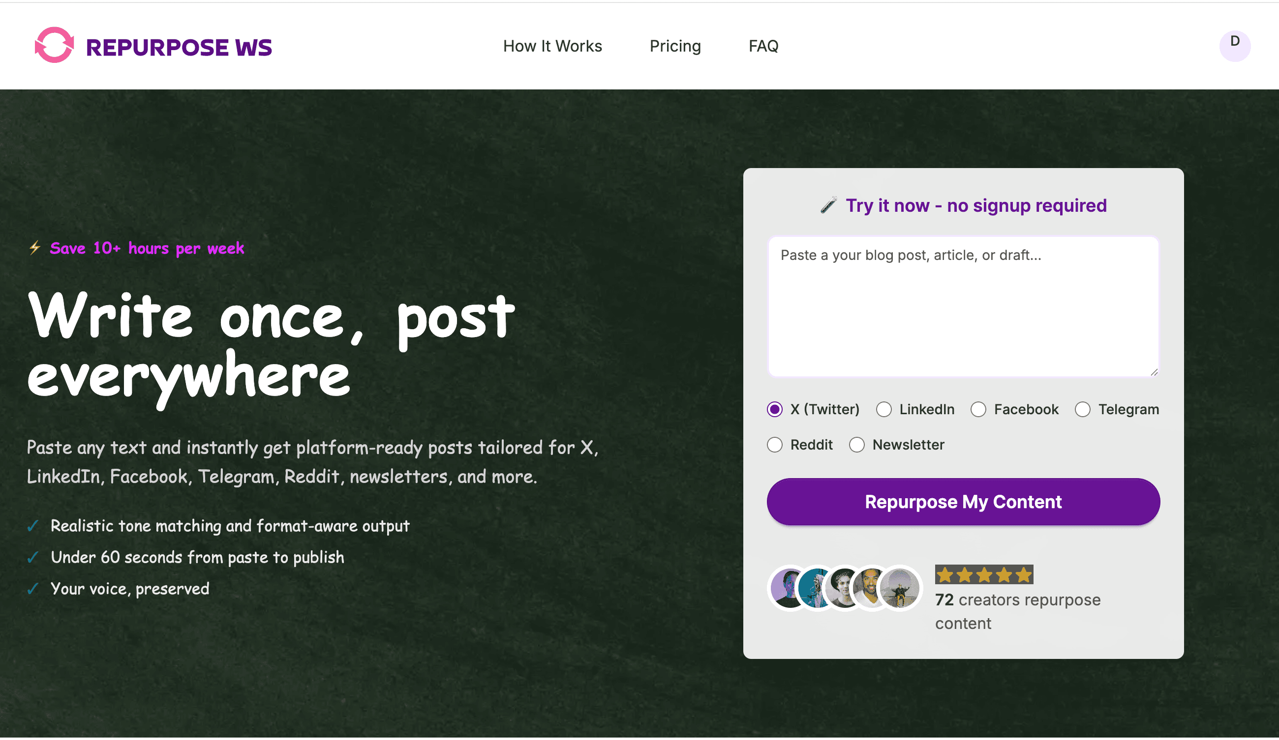 RePurpose WS screenshot 1