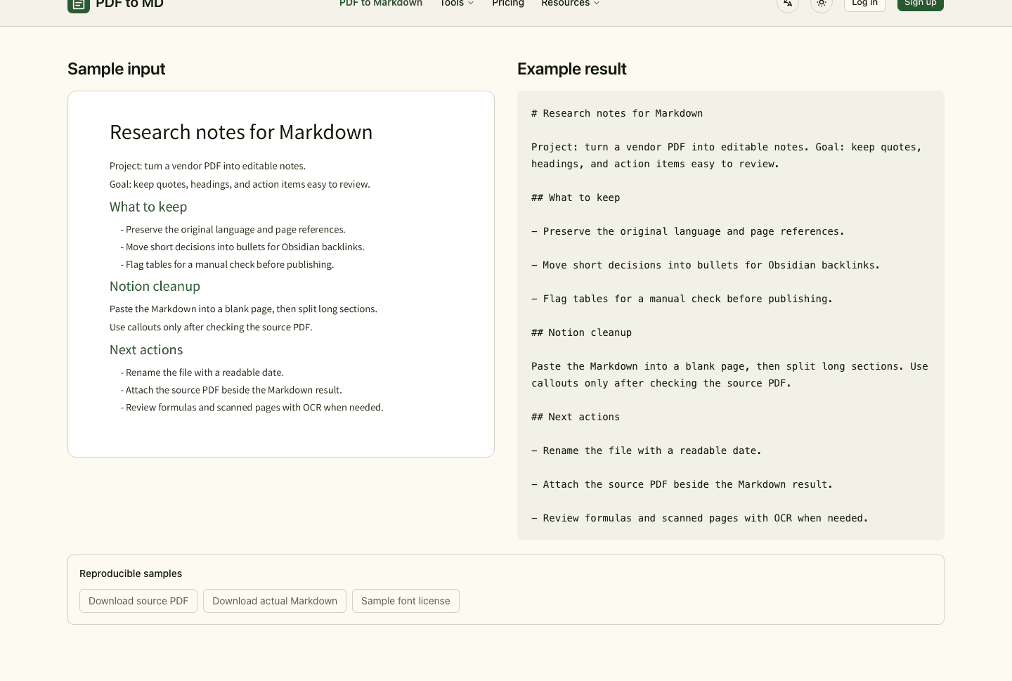 PDF to MD screenshot 1