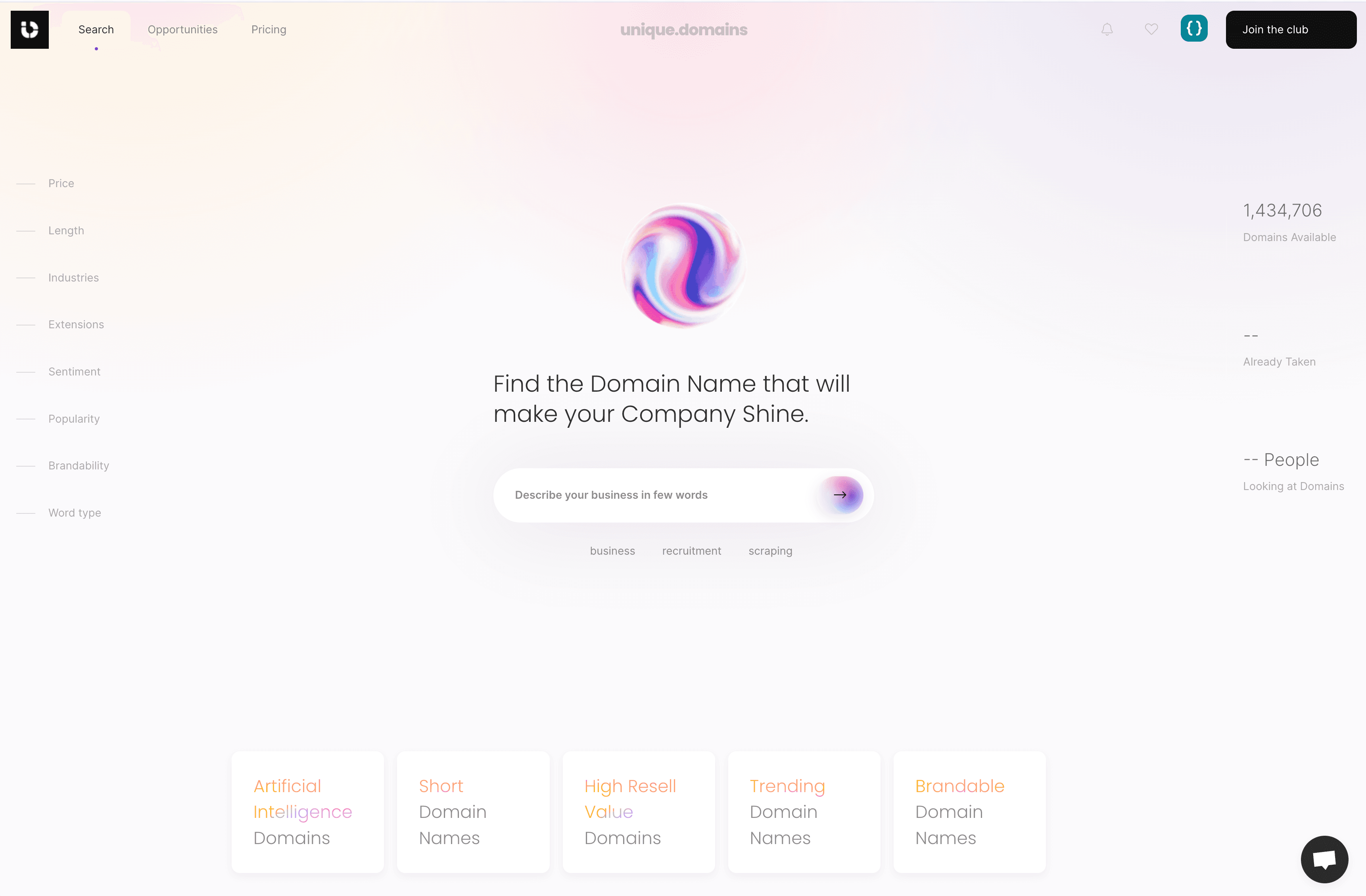 Unique Domains screenshot 1