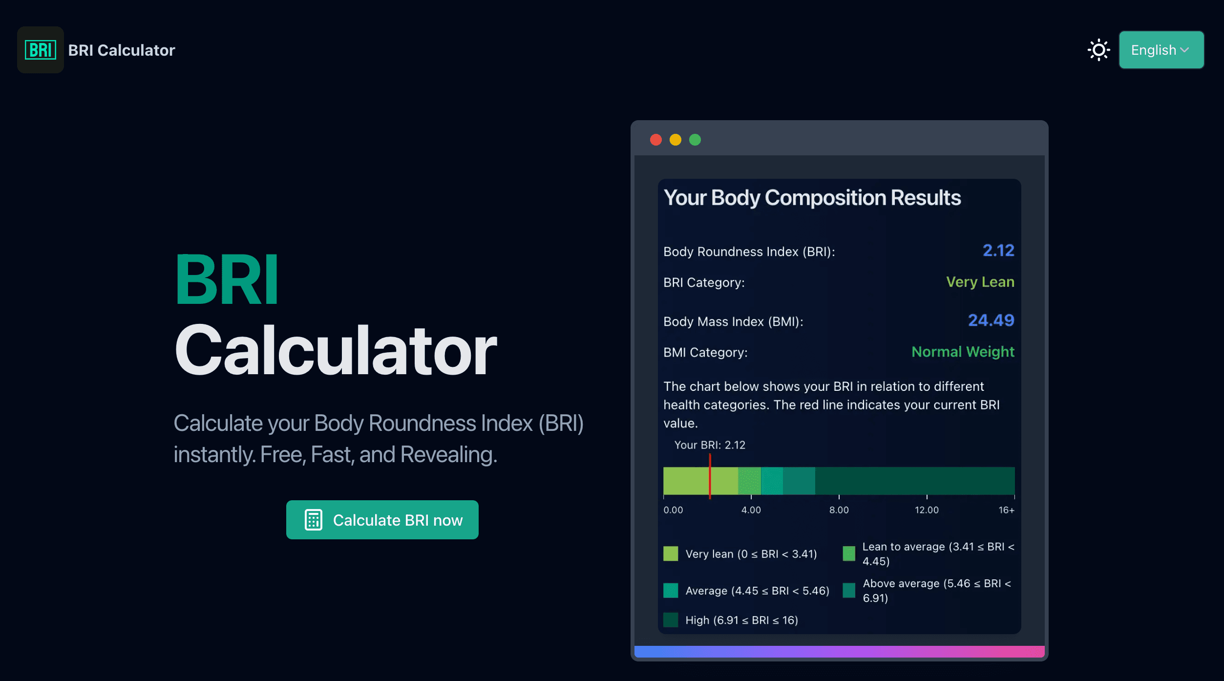 BRI Calculator screenshot 1