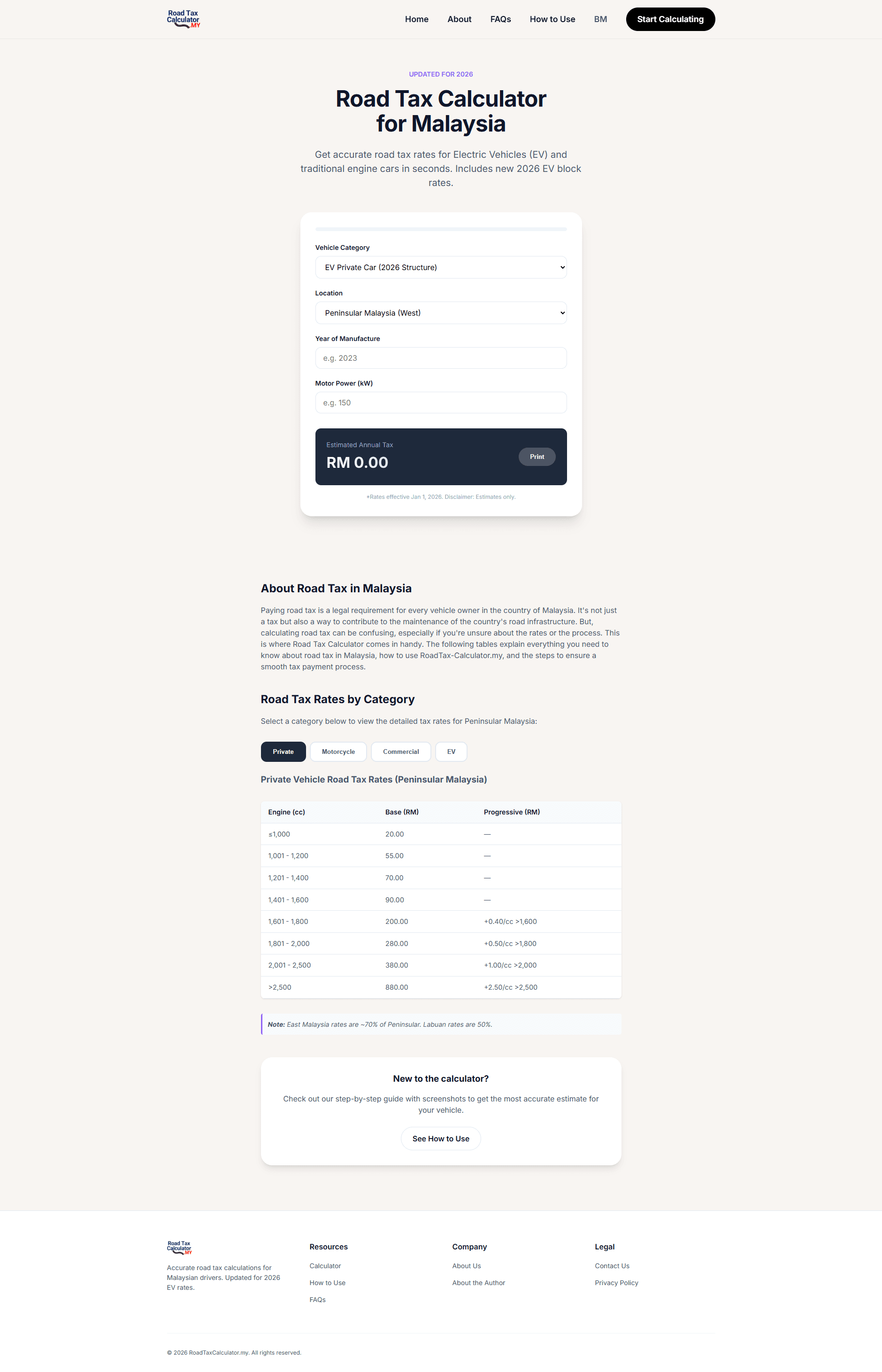 Road Tax Calculator screenshot 1