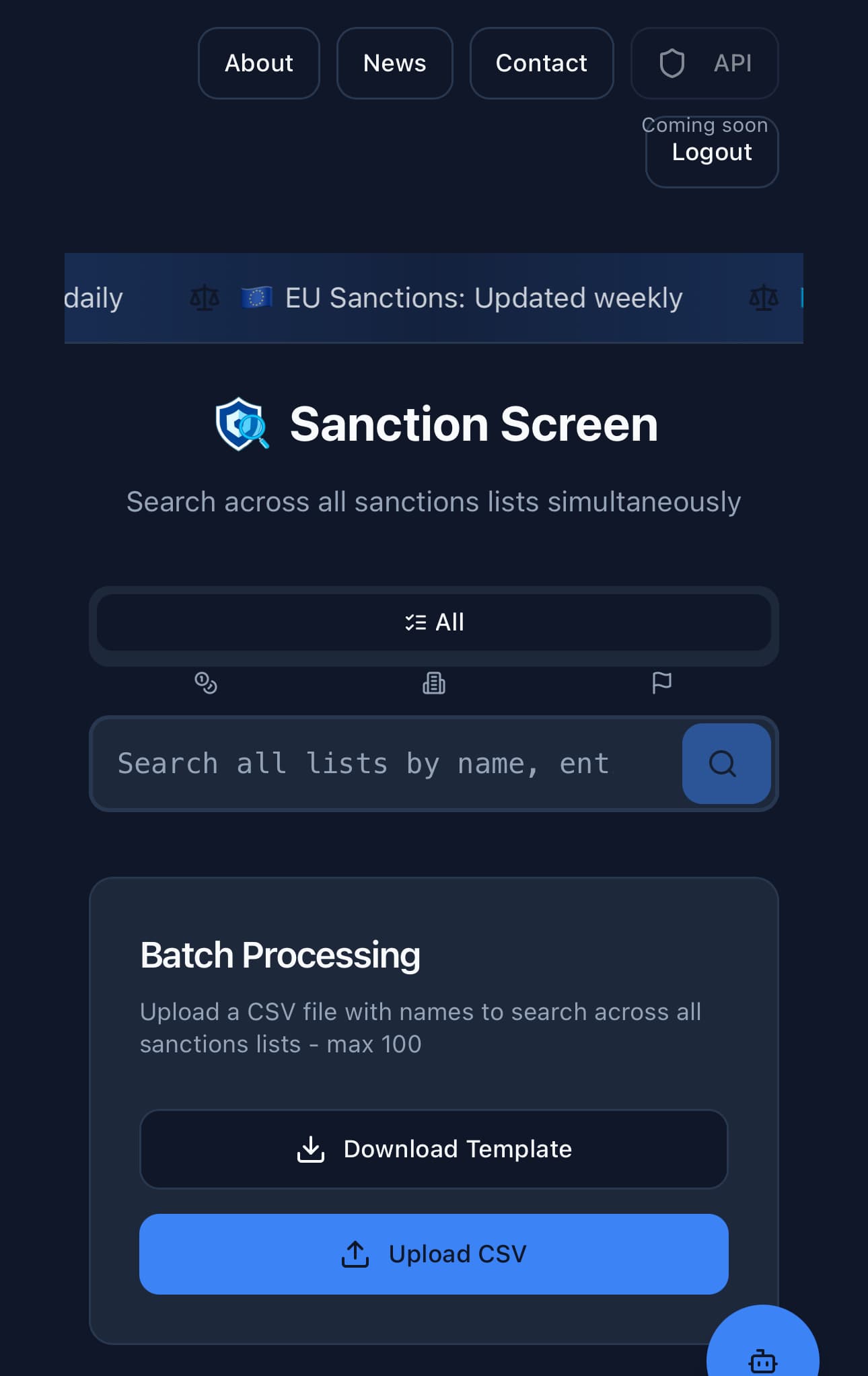 Sanction Screen screenshot 1