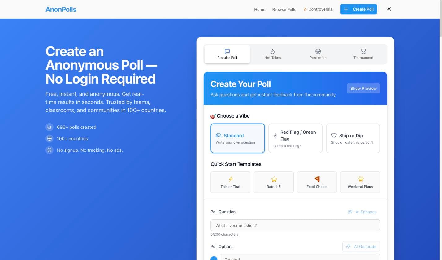 AnonPolls screenshot 1